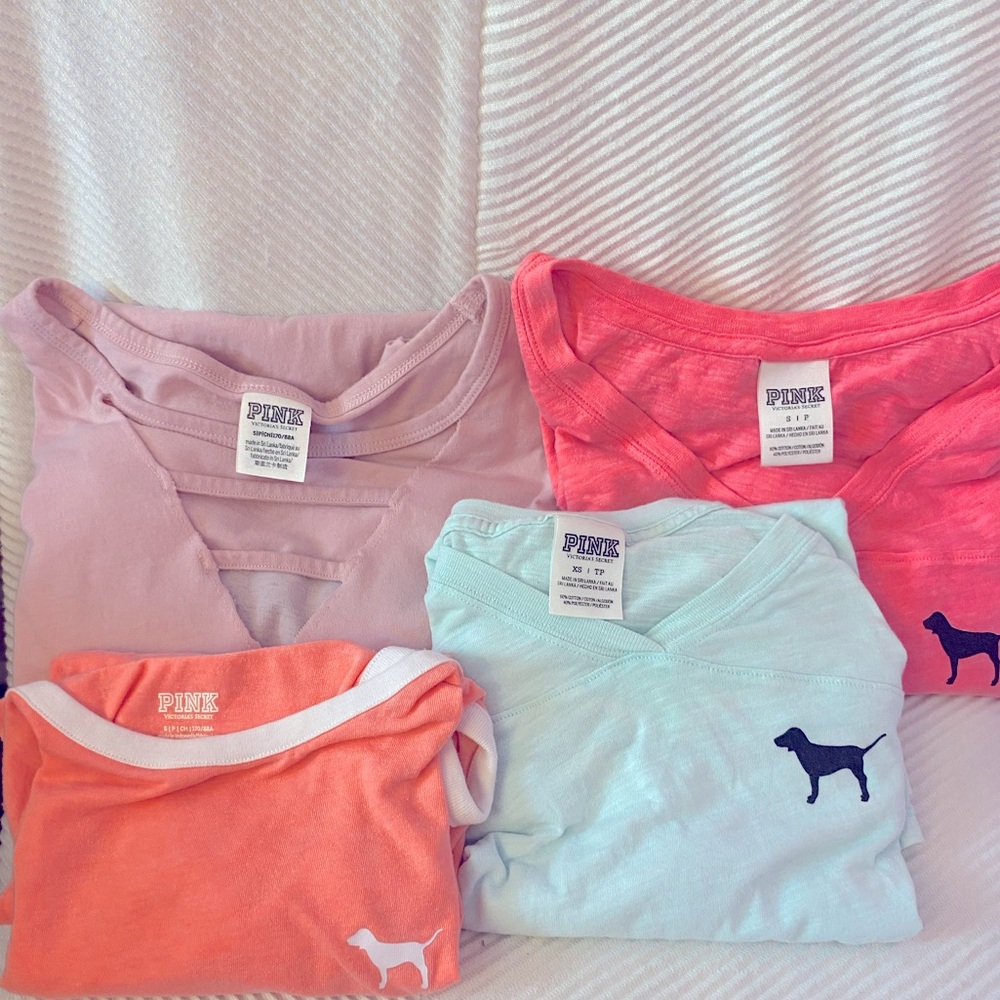 PINK VICTORIA’S SECRET shirts lot of 4 tops